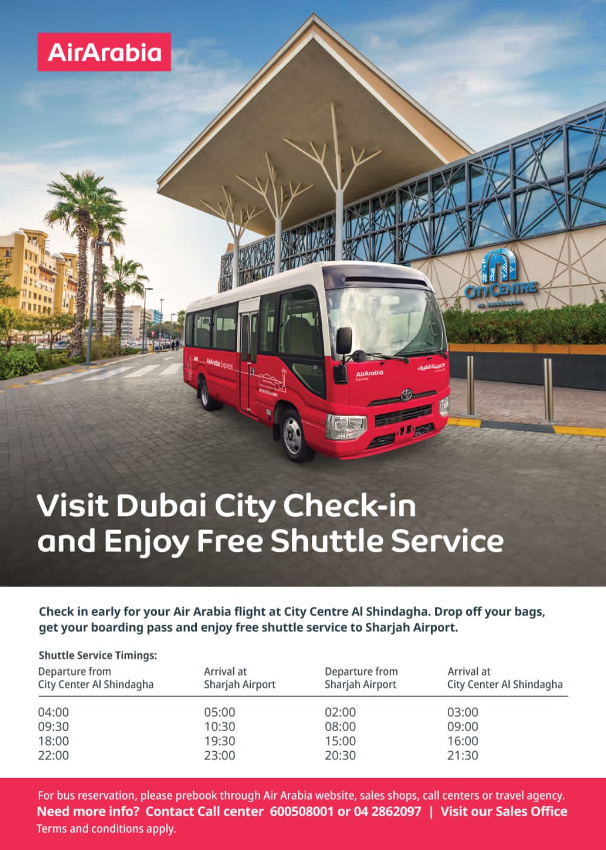 visit dubai city - free shuttle service advertisement